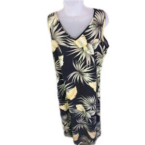 Vintage Banana Bay 100% Silk Sheath dress in black, size M